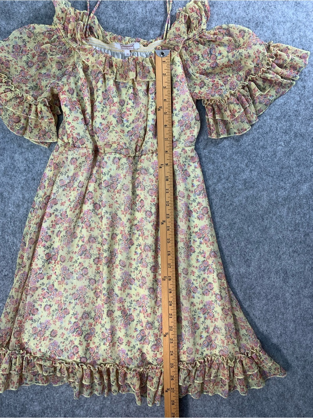 ClockHouse ' Yellow Floral Ruffle Off-Shoulder Dress - Picture 13 of 13